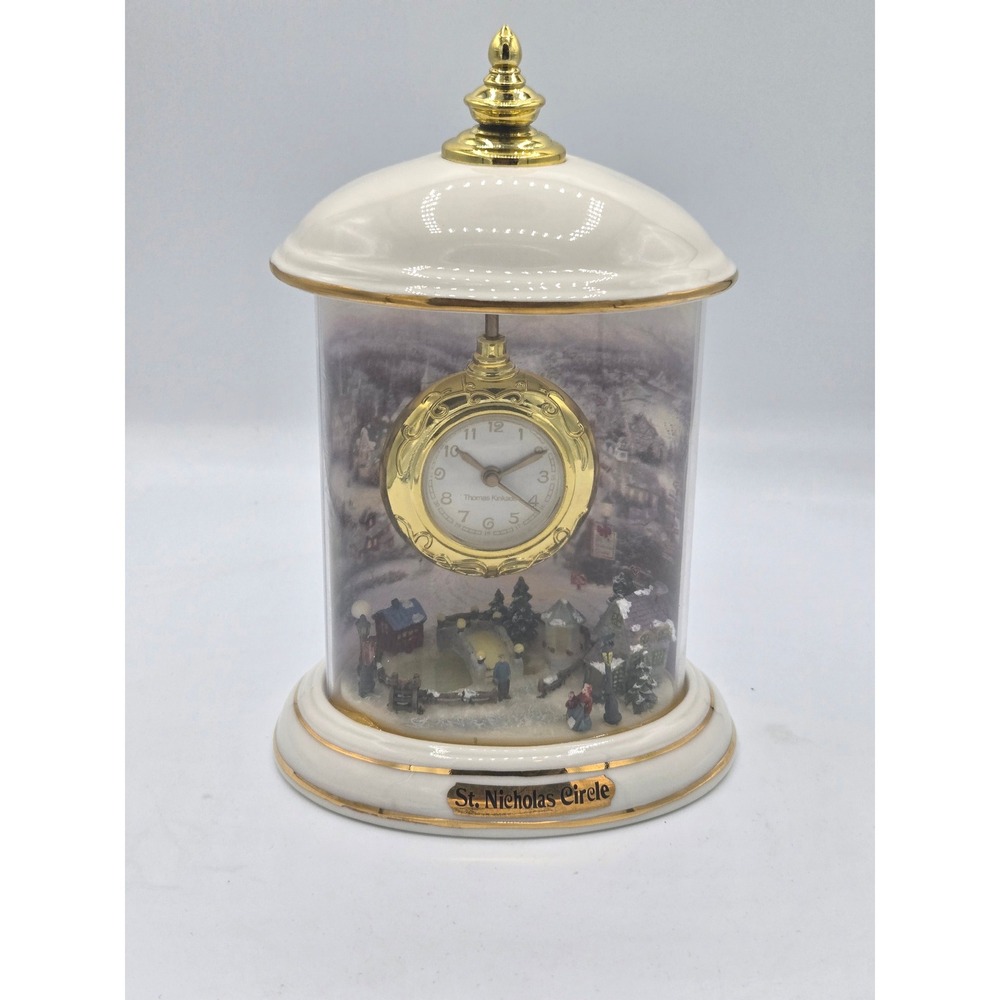 New Thomas Kinkade "St. Nicholas Circle" Dome Clock